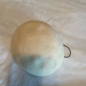 Off white Juliet cap with black elastic strap